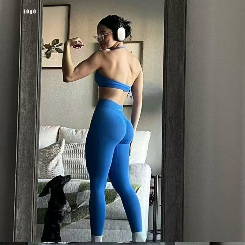 Yoga Fitness Logo Design - Leggings Deportivos Sin Costuras para Mujer