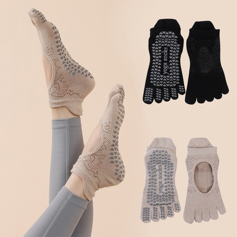 Yoga Dance & Fitness Center Llc - Calcetines antideslizantes con cinco dedos para
