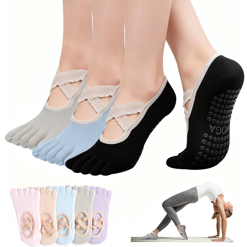 Yoga Dance & Fitness Center Llc - Calcetines de Pilates Antideslizantes para Mujer,