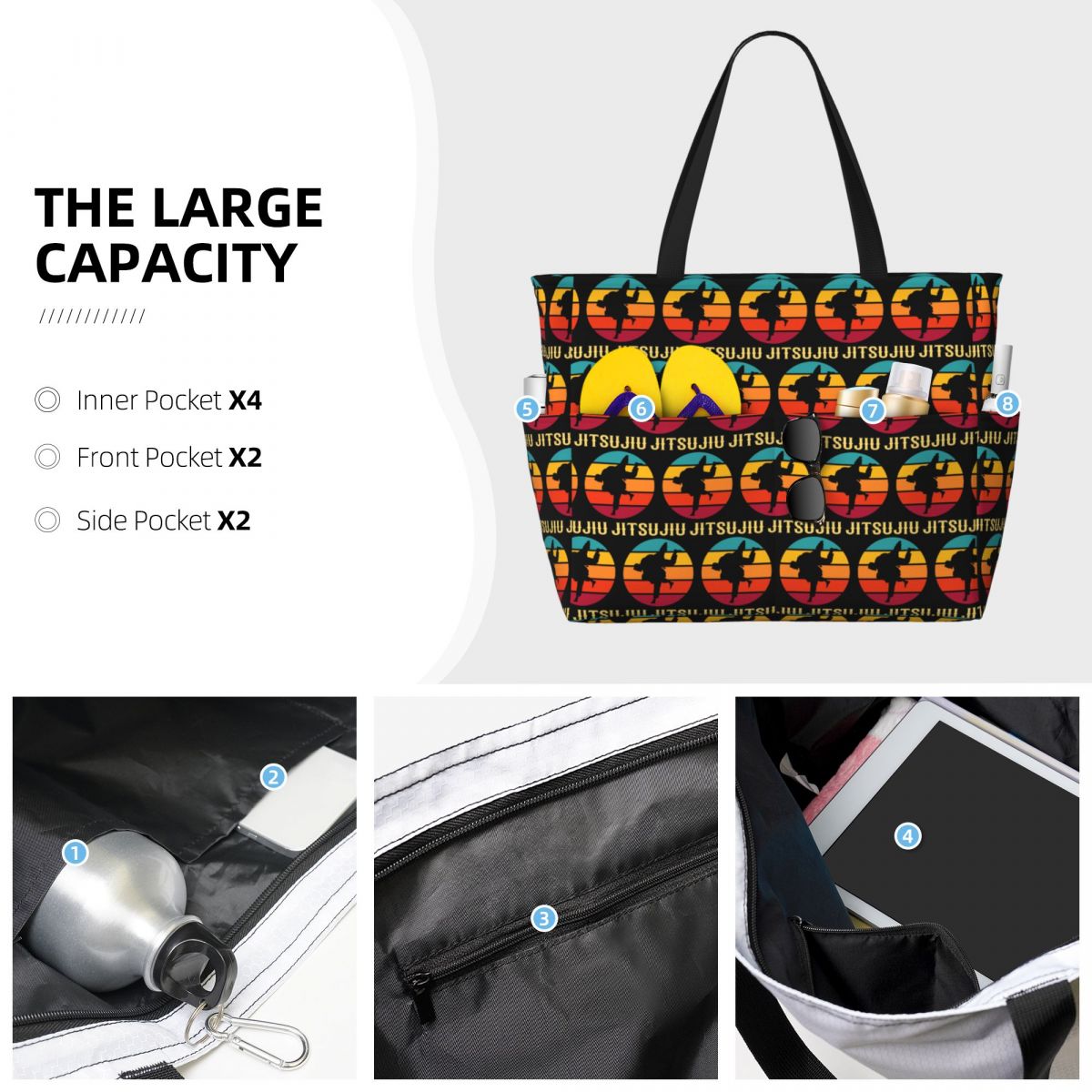 Bolsa de playa con diseño de a - Yoga Fitness Jiu Jitsu reseña y precio