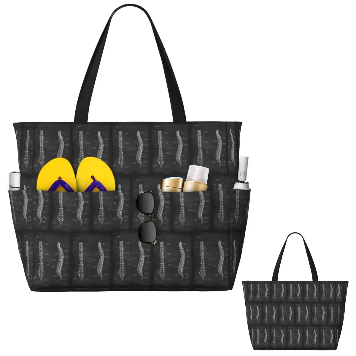 Bolso de mano grande con estam - Yoga Anatomy Of Fitness reseña y precio