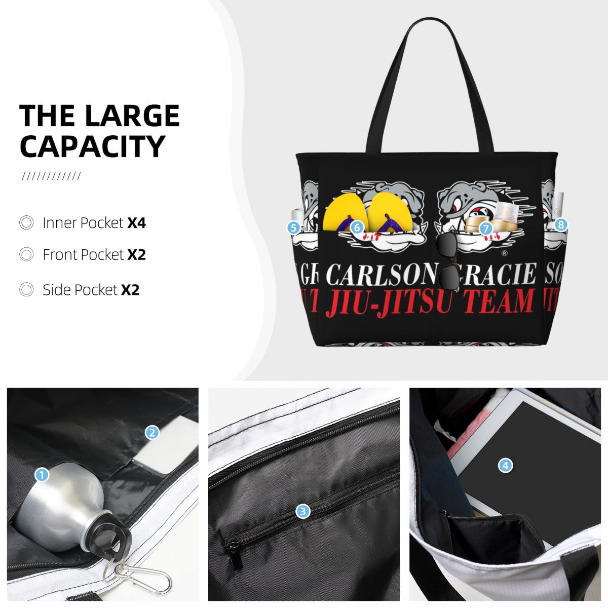 Bolso de playa con logotipo de - Yoga Fitness Jiu Jitsu reseña y precio