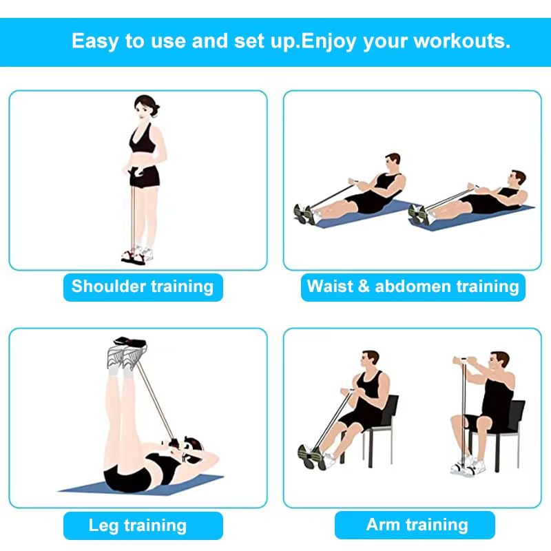 Banda de Resistencia de 4 Tubo - Yoga Pedal Puller Fitness Equipment reseña y precio