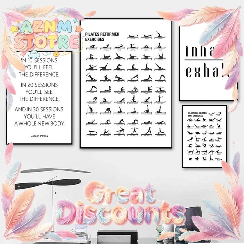 Póster de la tabla de ejercici - Yoga Fitness Room reseña y precio